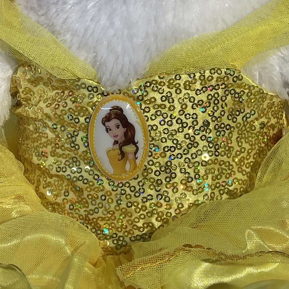 Build a Bear BAB Heart Pawlette Rabbit 16" White Sparkle Bunny With Disney Dress - Picture 3 of 16